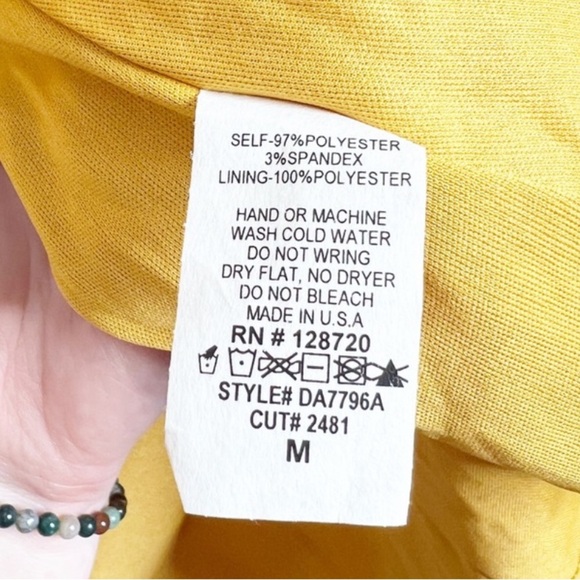 New with Tag Women's Francesca's Blue Rain Yellow Polka Dot Floral Mini Dress - Picture 16 of 16